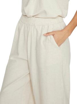 Pantalón Vila Viprisilla beige para mujer