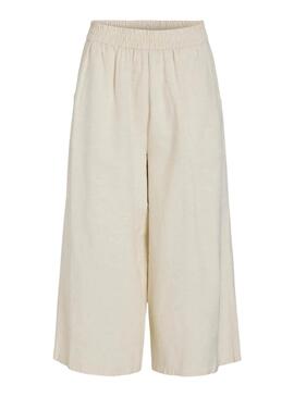 Pantalón Vila Viprisilla beige para mujer