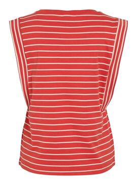 Camiseta Vila Viveriana coral y blanco para mujer