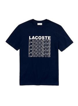 Camiseta Lacoste Multi Logo Marino Hombre