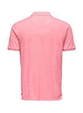 Polo Only and Sons Travis rosa para hombre