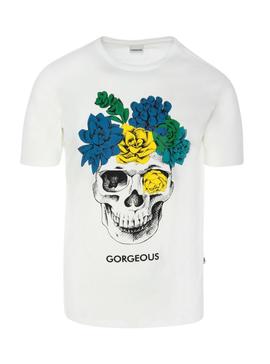 Camiseta Gorgeous Skull Blanco Hombre