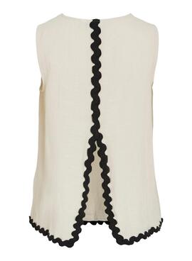 Top Vila Manda beige para mujer