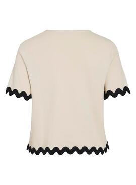 Top Vila Calisa beige para mujer