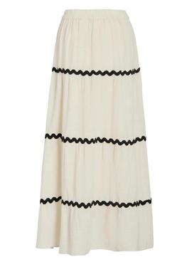 Falda Vila Manda beige para mujer