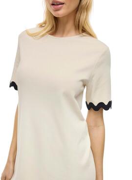 Vestido Vila Calisa beige para mujer