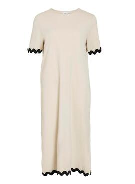 Vestido Vila Calisa beige para mujer