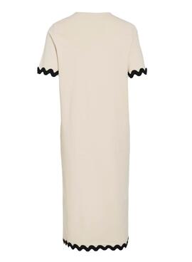 Vestido Vila Calisa beige para mujer