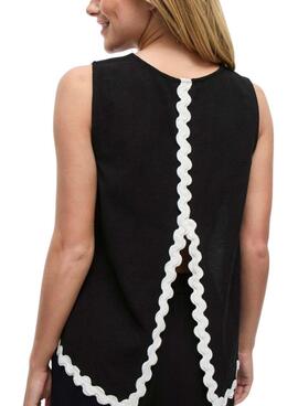 Top Vila Manda negro para mujer