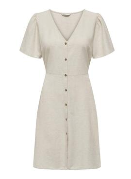 Vestido Only Vita beige para mujer