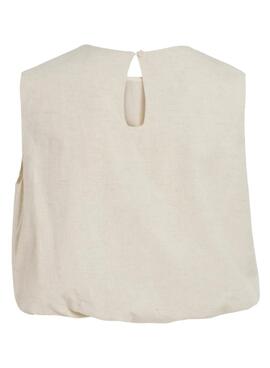 Top Vila Etni beige para mujer
