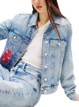 Chaqueta vaquera Tommy Jeans Classic Trucker azul para mujer