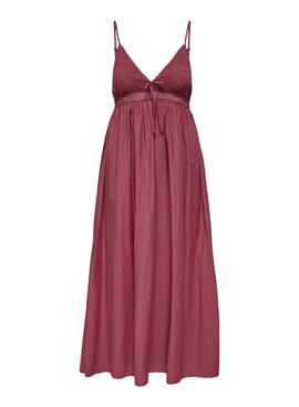 Vestido Only Briar granate para mujer