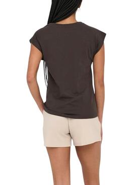 Camiseta Only Delia marrón para mujer