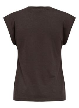 Camiseta Only Delia marrón para mujer