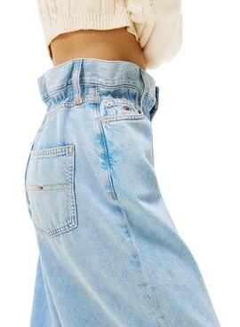 Pantalón vaquero Tommy Jeans Paperbag azul para mujer