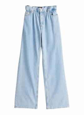 Pantalón vaquero Tommy Jeans Paperbag azul para mujer