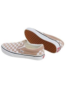 Zapatillas Vans Slip On rosa y blanco para mujer