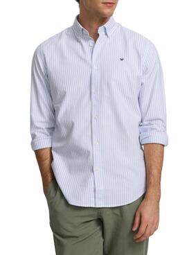 Camisa Silbon Oxford azul y blanco para hombre