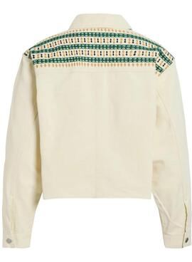 Chaqueta vaquera Zarzu beige para mujer