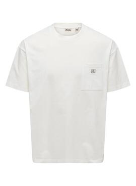 Camiseta Only and Sons King Loose blanco para hombre