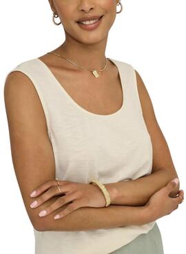 Camiseta Only Freda beige para mujer
