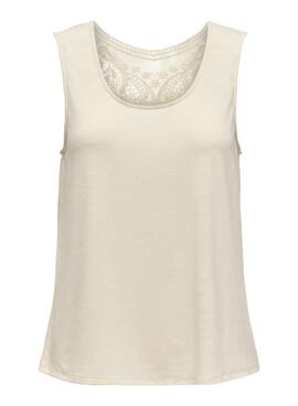 Camiseta Only Freda beige para mujer