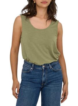Camiseta Only Freda verde para mujer