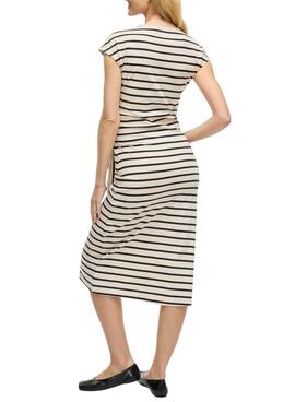 Vestido Vila Vipompia rayas blanco para mujer