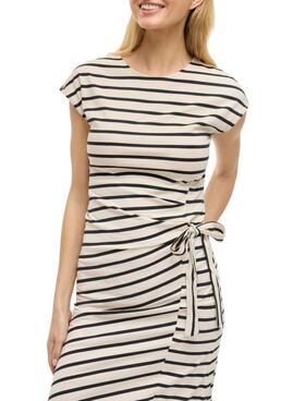 Vestido Vila Vipompia rayas blanco para mujer