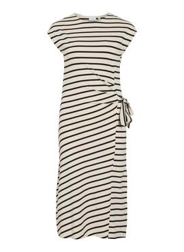 Vestido Vila Vipompia rayas blanco para mujer