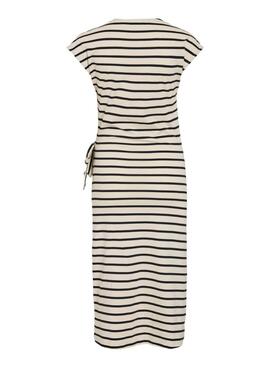 Vestido Vila Vipompia rayas blanco para mujer