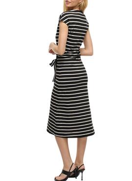 Vestido Vila Vipompia rayas negro para mujer