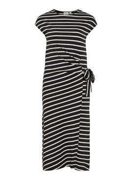 Vestido Vila Vipompia rayas negro para mujer