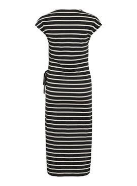 Vestido Vila Vipompia rayas negro para mujer