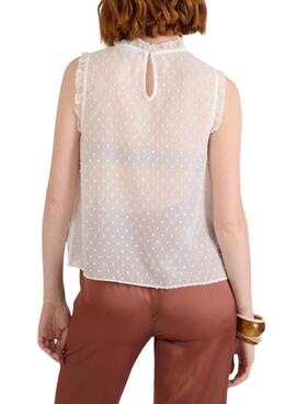 Blusa Naf Naf Plumeti blanco para mujer
