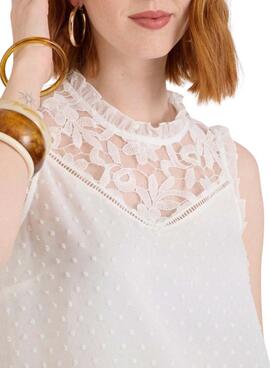 Blusa Naf Naf Plumeti blanco para mujer