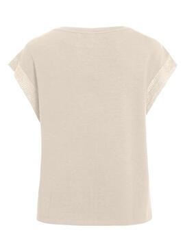 Camiseta Vila Vibilea beige para mujer
