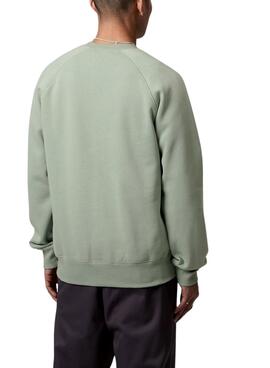 Sudadera Carhartt Chase cuello redondo verde para hombre