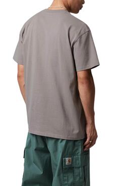 Camiseta Carhartt American Script gris para hombre