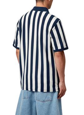 Polo Carhartt Boyton azul y blanco para hombre