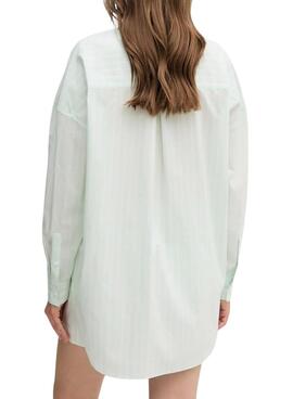 Camisa Calvin Klein Jeans Summer Poplin turquesa para mujer 