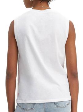 Camiseta Levis Logo Tank Blanca Mujer