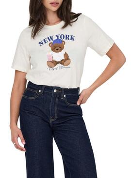 Camiseta Only Rosa New York para mujer