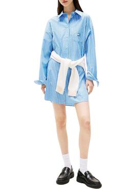 Vestido Tommy Jeans Oversized azul para mujer