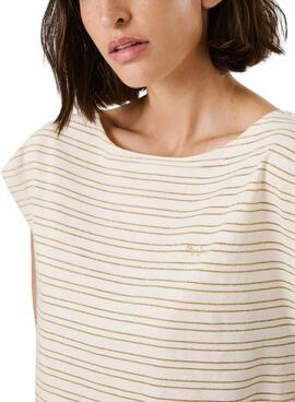 Camiseta Pepe Jeans Elora beige para mujer