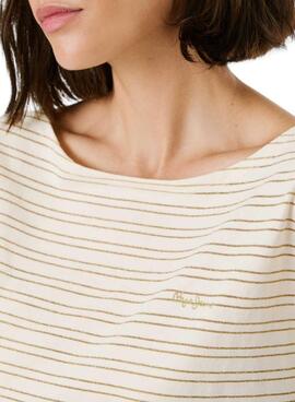 Camiseta Pepe Jeans Elora beige para mujer