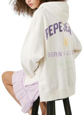 Sudadera Pepe Jeans Angy blanco para mujer