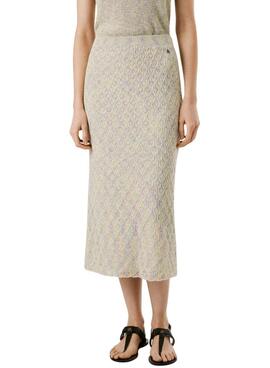 Falda Pepe Jeans Claire beige para mujer