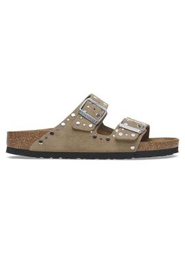 Sandalias Birkenstock Arizona Rivet beige para mujer